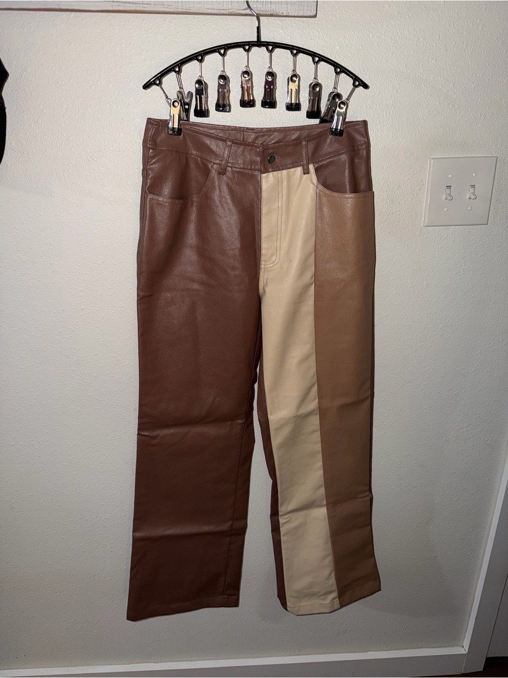 Bailey Rose Colorblock Faux Leather Pants M Y2K *See Condition Note*
